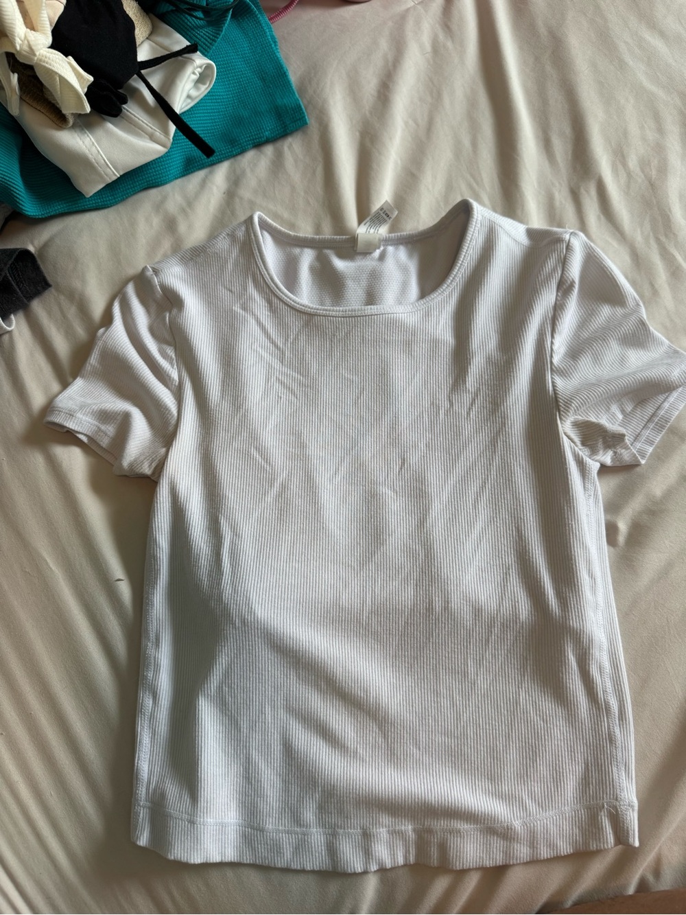 Classic White Ribbed Tee